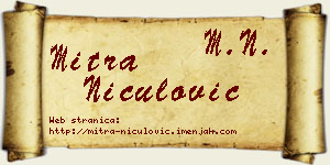 Mitra Niculović vizit kartica